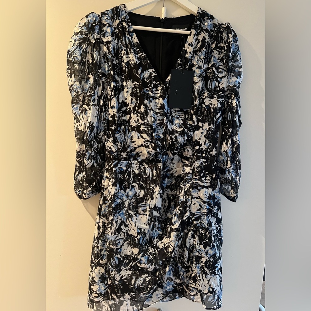 The Kooples Black and Blue Floral Dress